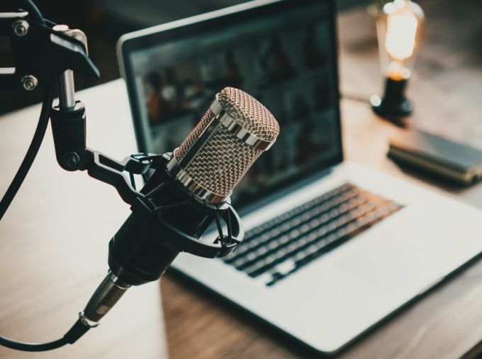 Podcast equipment.